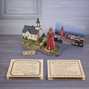 Danbury Mint La Martre Lighthouse Figurine COA Quebec